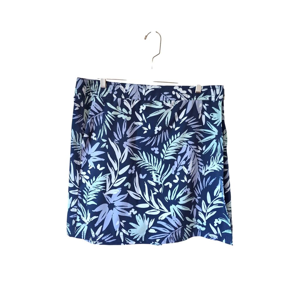 Ripskirt Hawaii Womens Palm Print  Length 2 Skirt Size Large Blue Beach Vacation